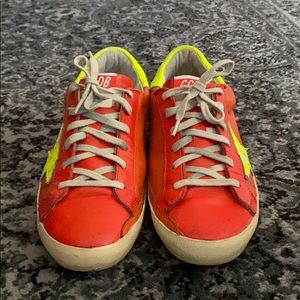 Golden Goose Red Neon Green Sneakers EU38